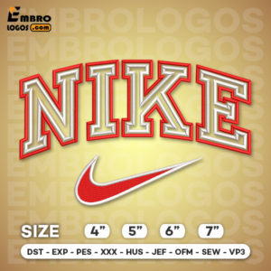 Nike Outline Red & White Embroidery Logo