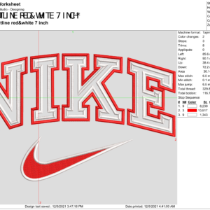 Nike Outline Red & White Embroidery Logo-1