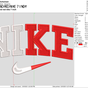Nike White & Red Swoosh Embroidery Logo-1